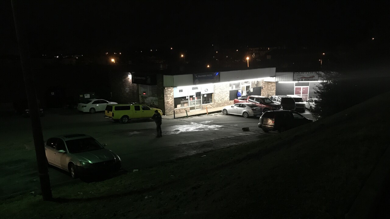 one shot outside antioch bar on christmas eve
