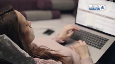 Woman on computer generic