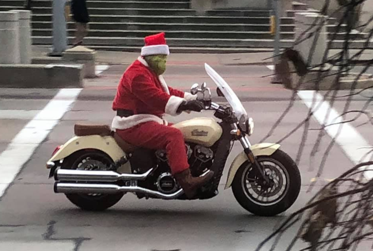 The Cleveland Grinch santa motorcycle