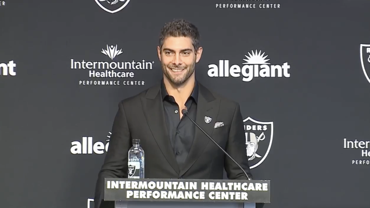 Raiders hold first press conference with Jimmy Garoppolo