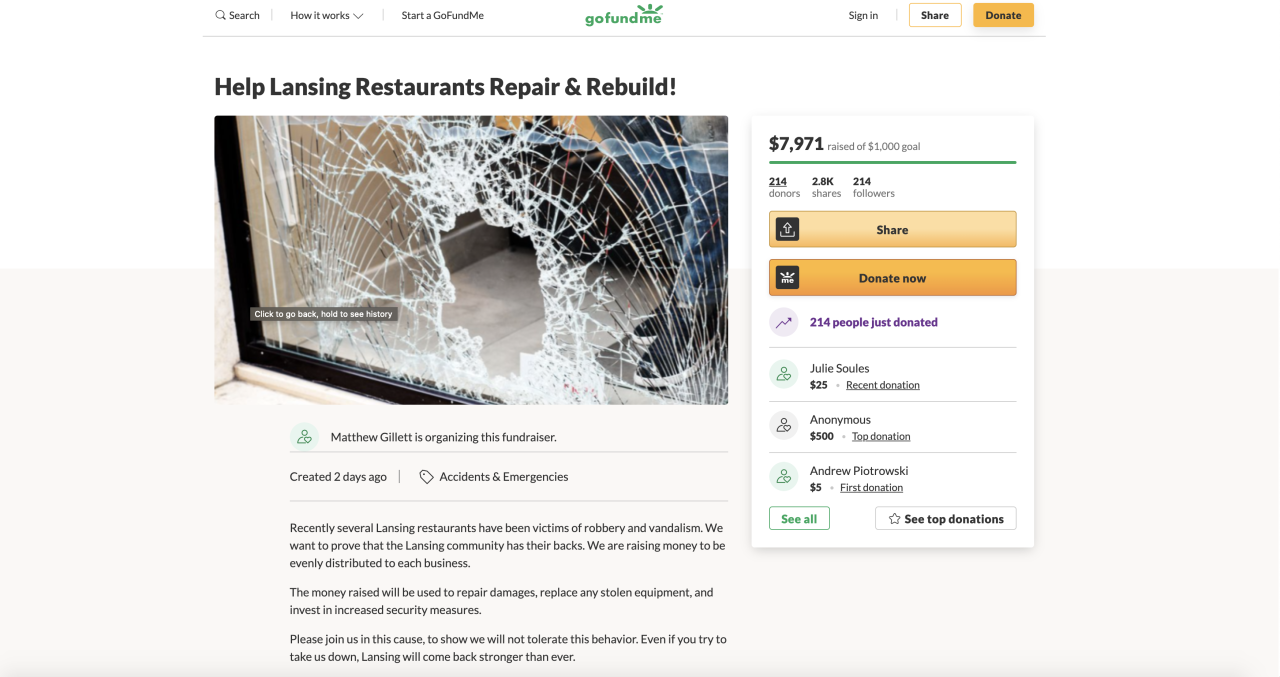 GoFundMe page