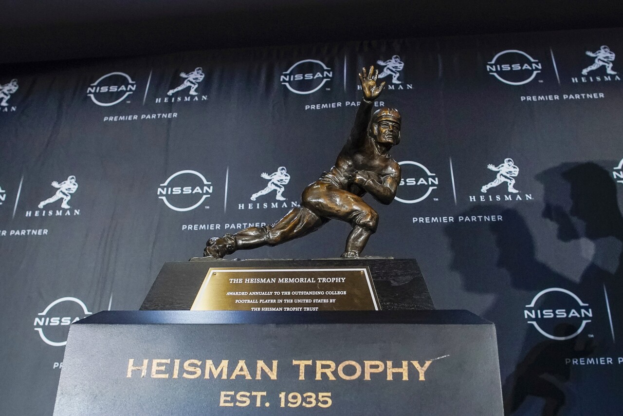 Heisman Memorial Trophy on display before 2022 ceremony