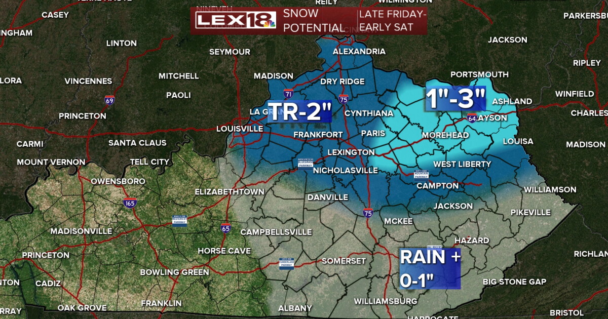 Tracking Rain to Snow Friday Night