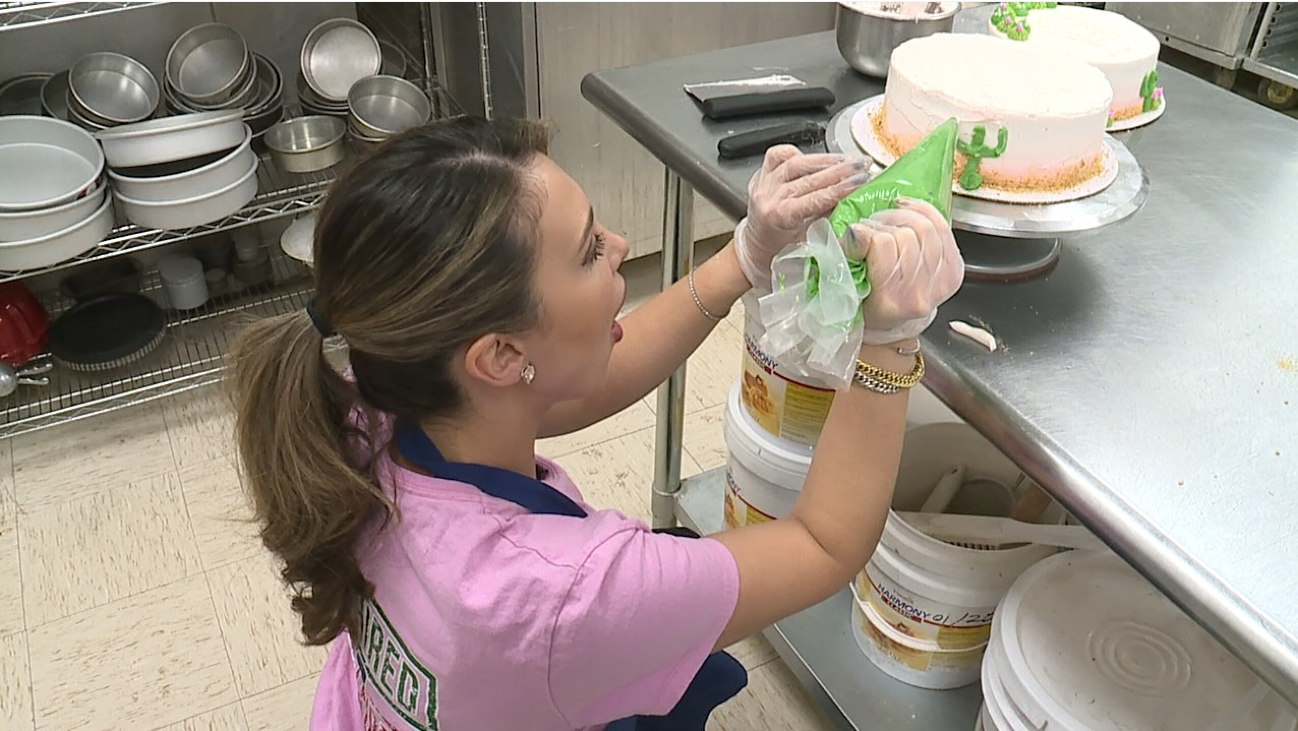Hiring Heidi Decorating cakes at La Baguette Parisienne on Tucson's