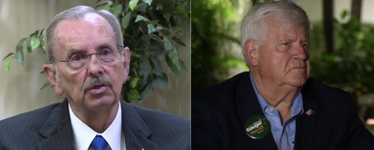Incumbent Palm Beach County Sheriff Ric Bradshaw and Michael Gauger .png
