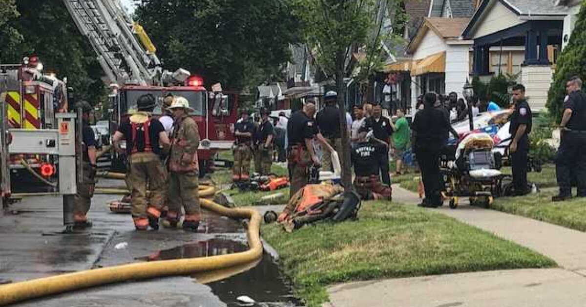 Firefighter rushed on stretcher from scene of Buffalo fire