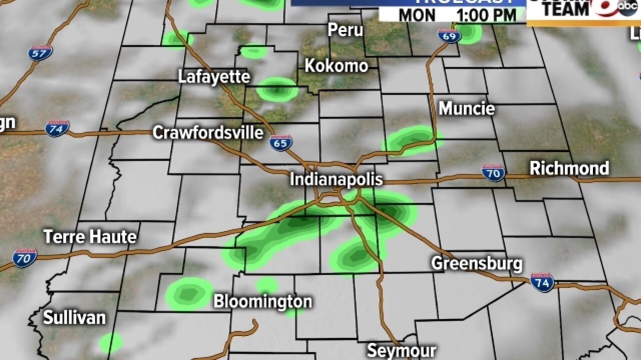 TIMELINE: Spotty showers expected today