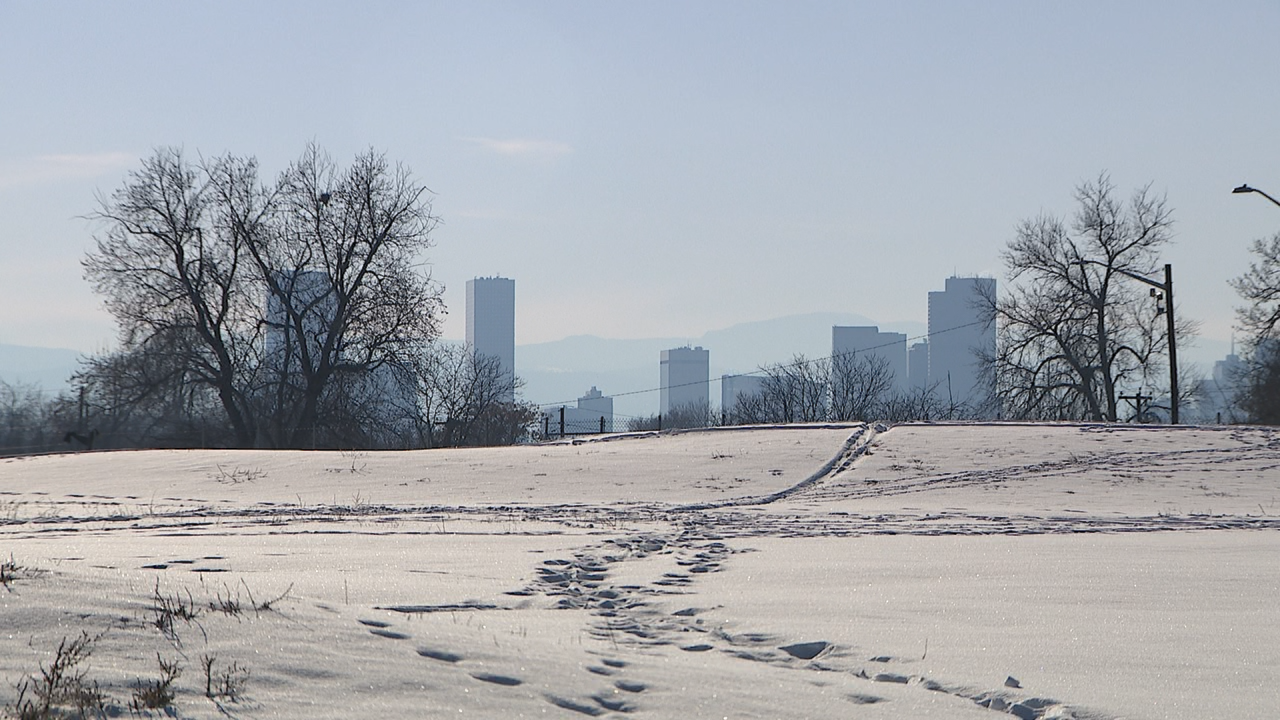 Park Hill Golf Course covered with snow