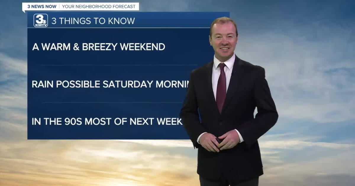 Late August warm-up into the 90s with breezy winds this weekend