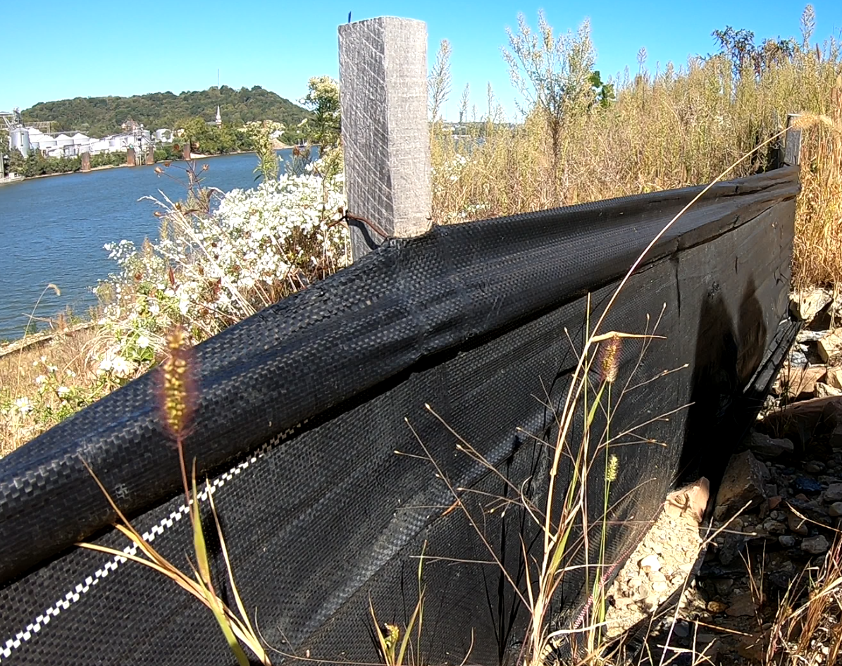 Silt fence on the Bells' property in December 2019