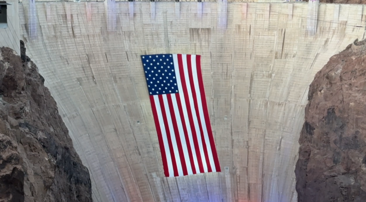 Hoover Dam draped in giant American flag to celebrate the nation's 250th birthday