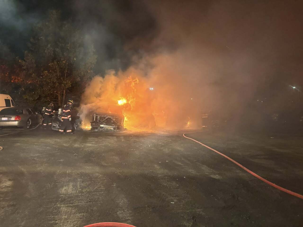 Car Fire at Ramos Towing