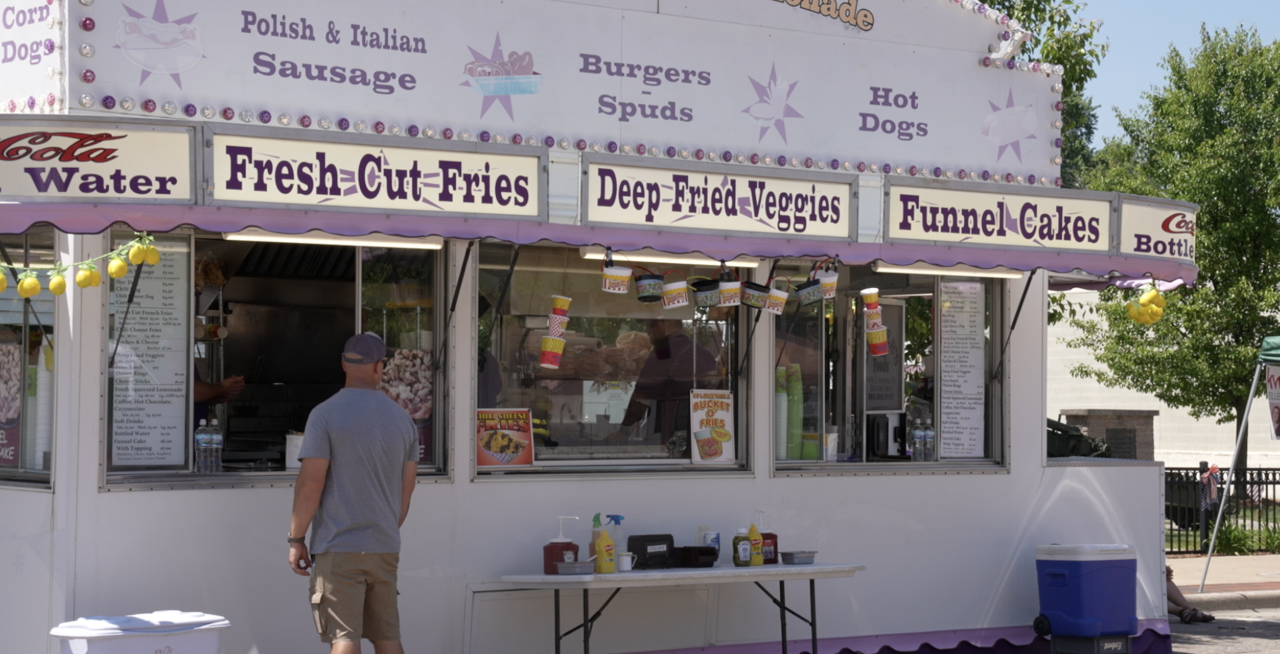 Getting food at Gizzard Fest
