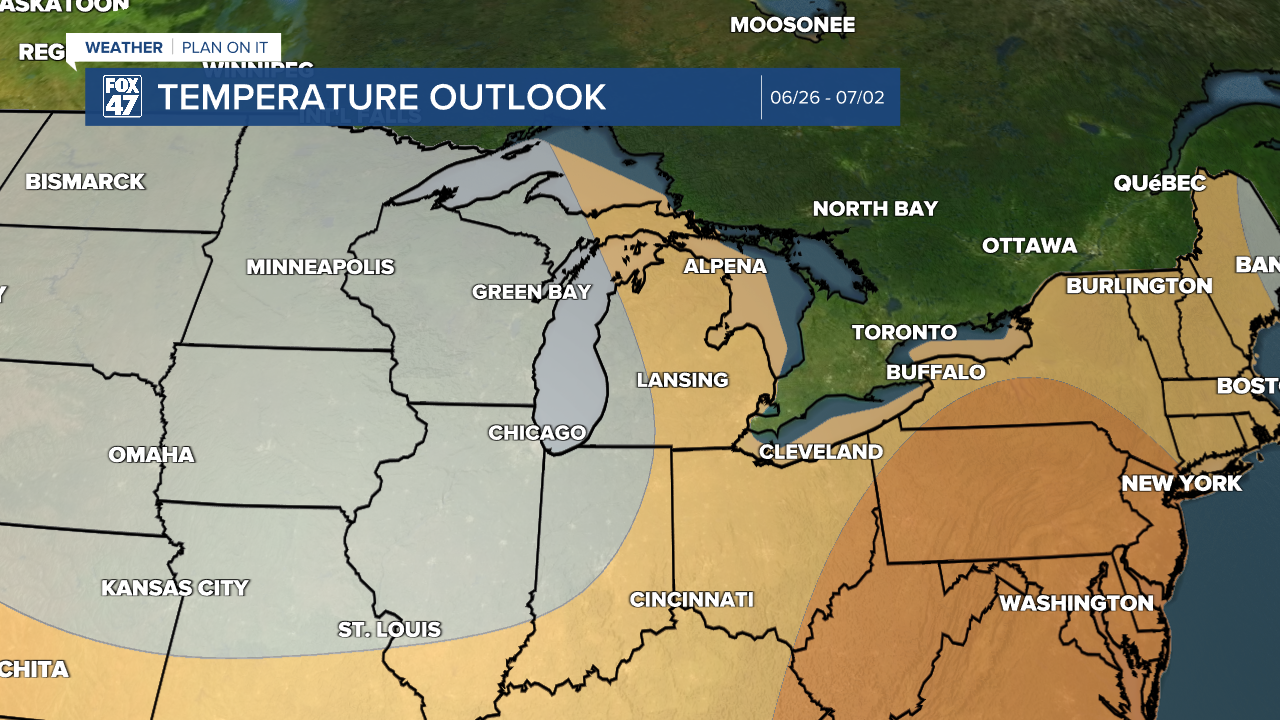 We could possible see some warmer than average temperatures return to Mid-Michigan heading late into the month of June