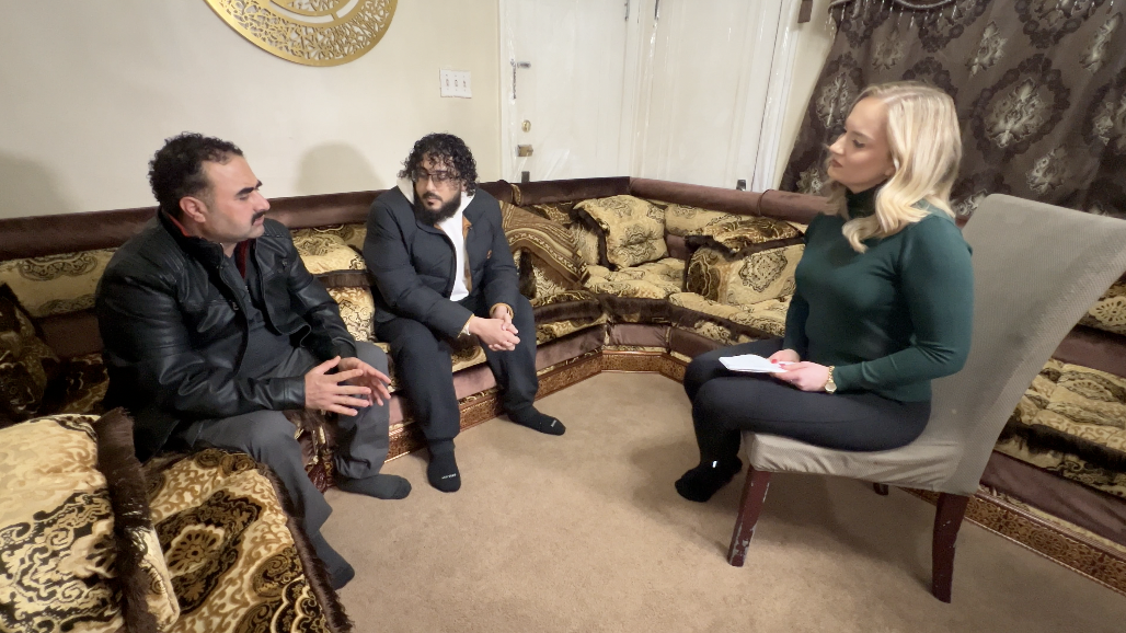 Wadha Alammari (left), Hisham Magrag (center) and 7 News Detroit reporter Ruta Ulcinaite (right)