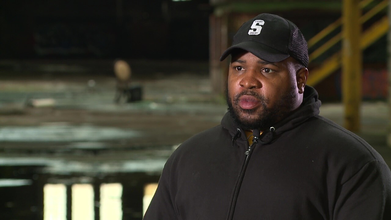 Cleveland Councilman Richard Starr stands inside the old Wellman-Seaver-Morgan factory.