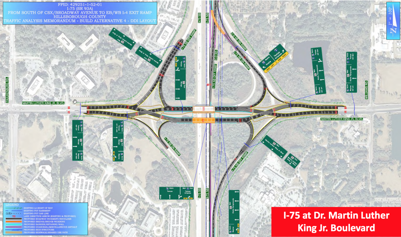 FDOT rendering of diverging diamond interchange