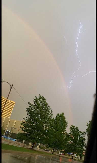 Downtown Tulsa rainbow