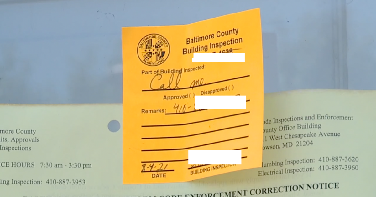 Baltimore County Code Enforcement trying to contact the dead