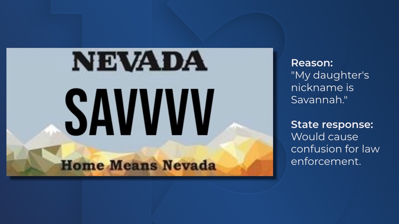 Rejected vanity license plates 