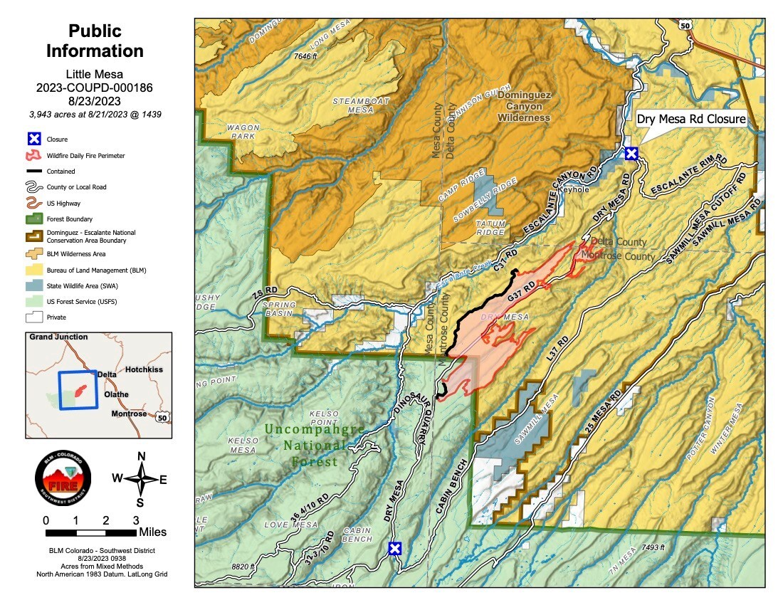 Little Mesa Fire map Aug 25 2023_Bureau of Land Management
