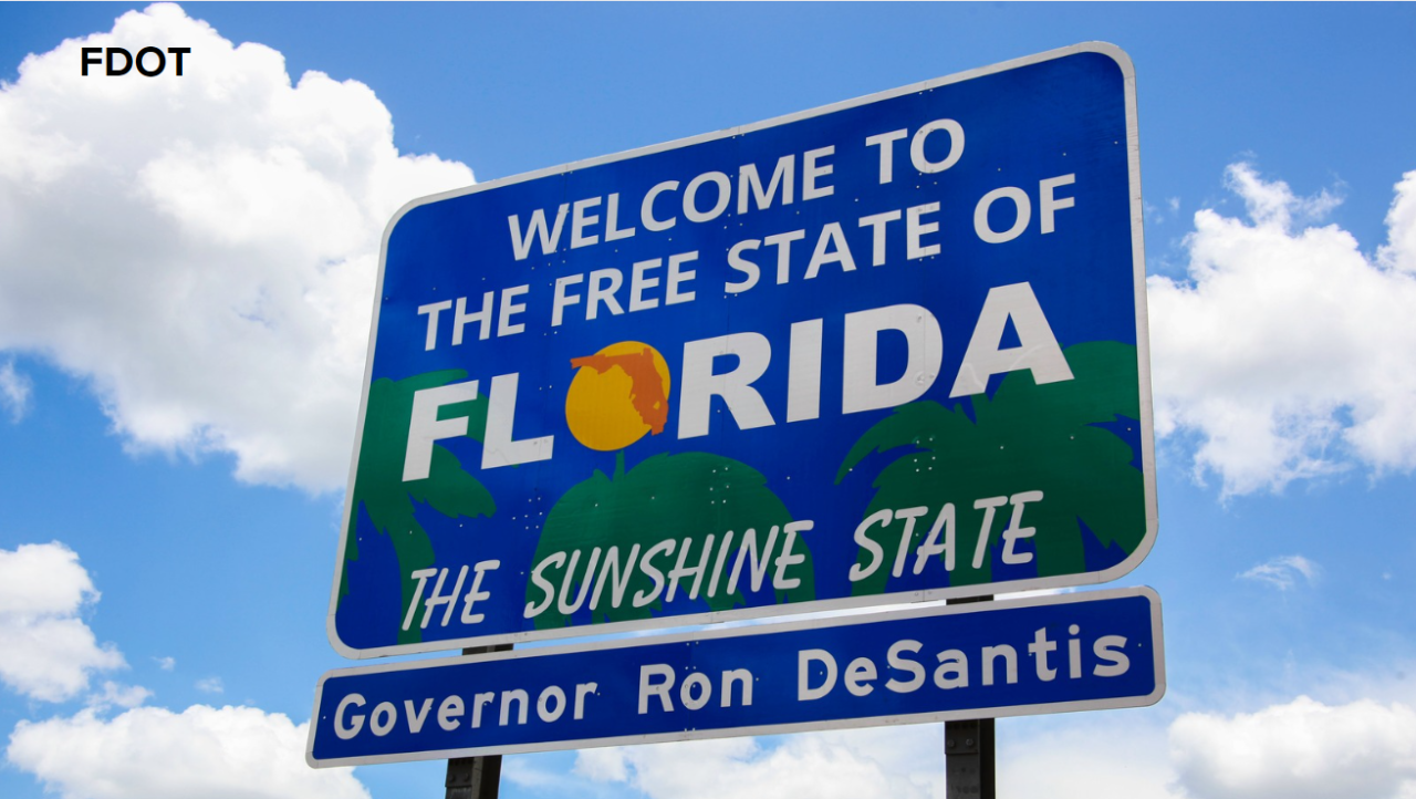 New Florida welcome sign