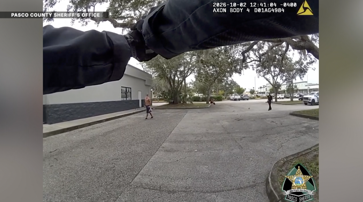 Body camera footage released by the Pasco Sheriff's Office shows the confrontation before shots rang out