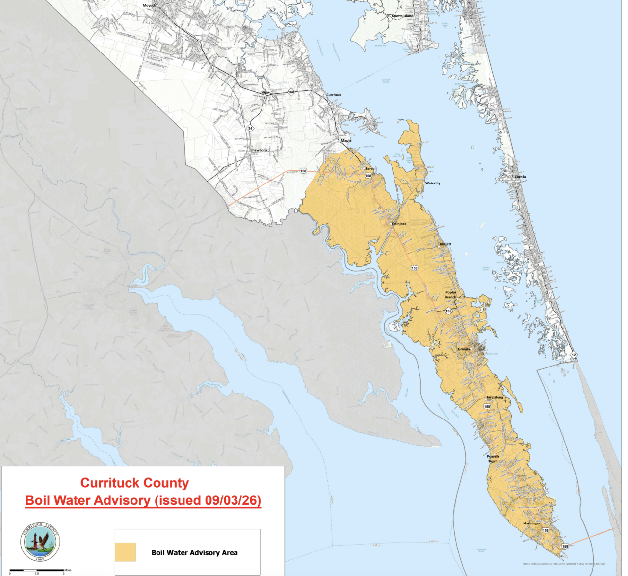 Boil Advisory from Water Main Break Currituck Co.