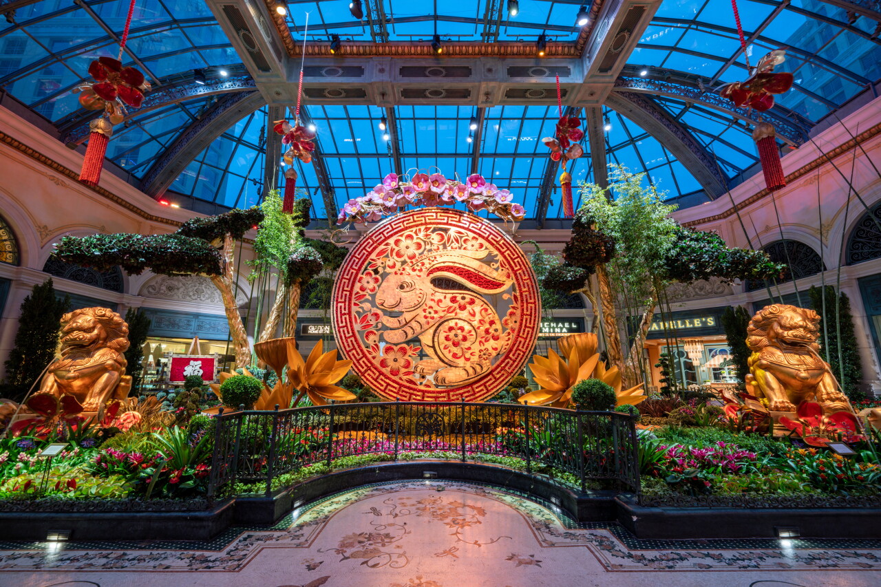 Year of the Rabbit display at Bellagio Conservatory