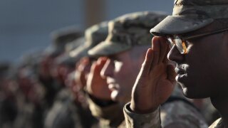 U.S. Army soldiers salute