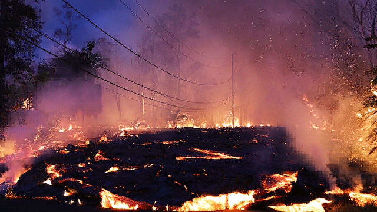 Hurricane Hector is headed toward Hawaii, where a volcano is erupting
