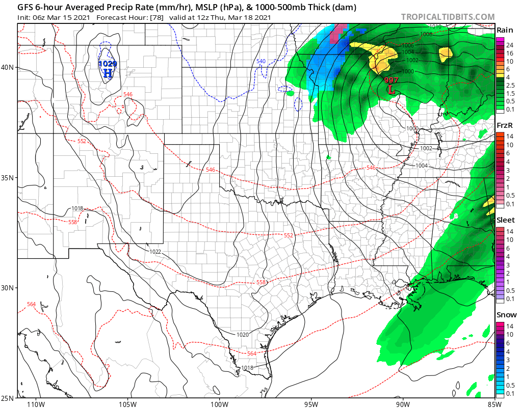 Surface Forecast Valid 7 AM Thursday