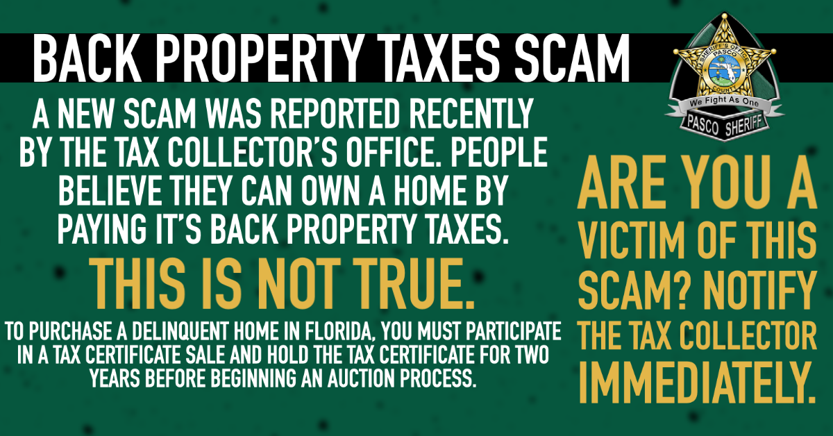 Back Property Taxes Scam