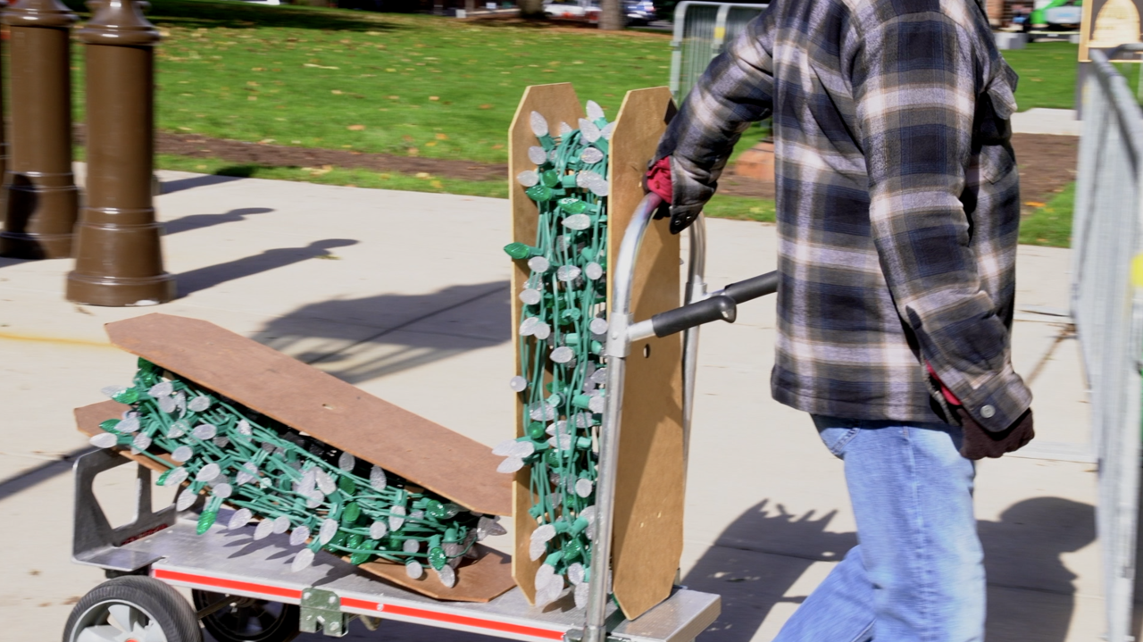 Christmas lights in Downtown Lansing