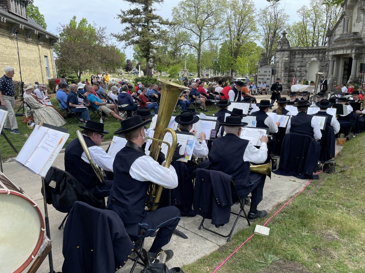 The ceremony paid tribute to veterans buried at the cemetery,