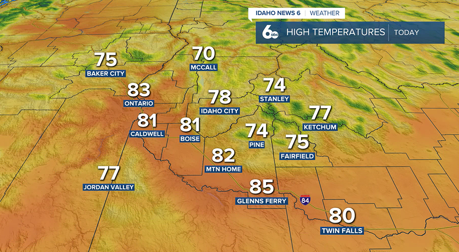 High temperatures today