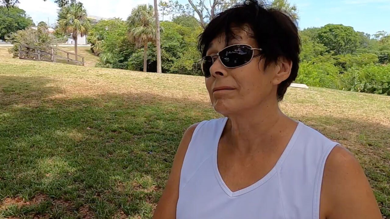 Lee, woman who feeds animals at Spillway Park in Lake Worth Beach