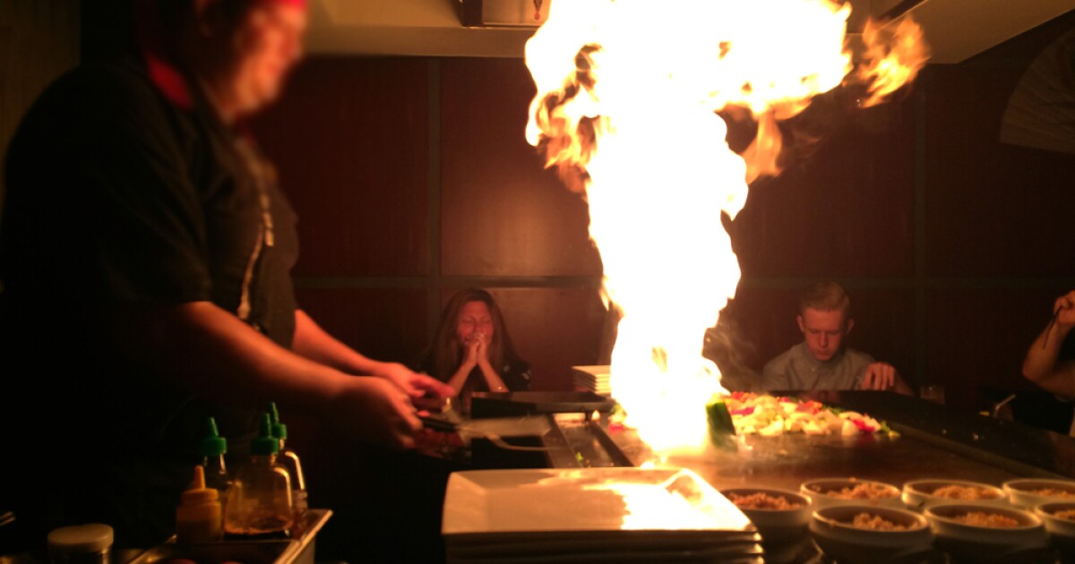 Hibachi grill 'explodes' at woman's birthday dinner, sets her on fire