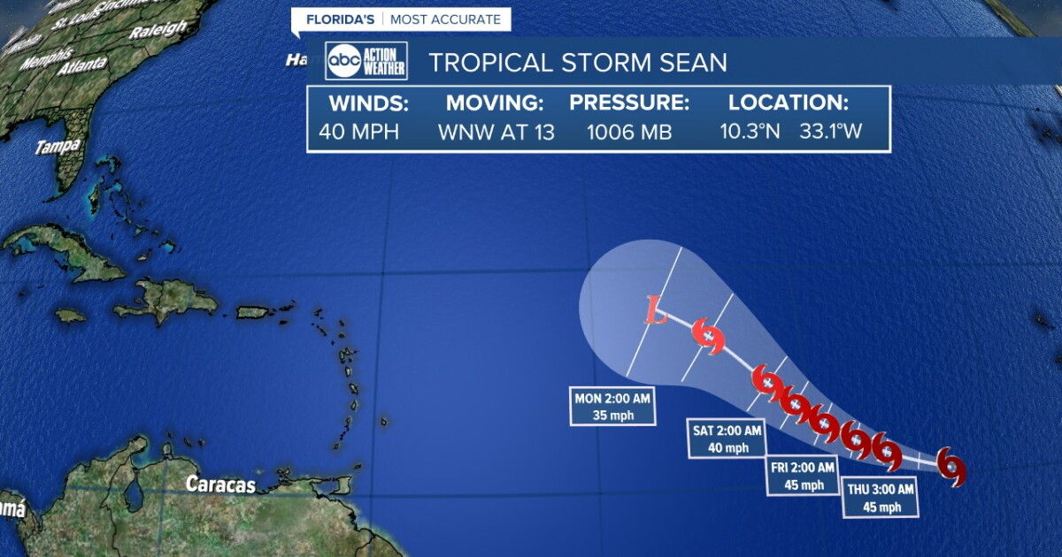 Tropical Storm Sean forms, not likely to strengthen: NHC - Vimarsana News