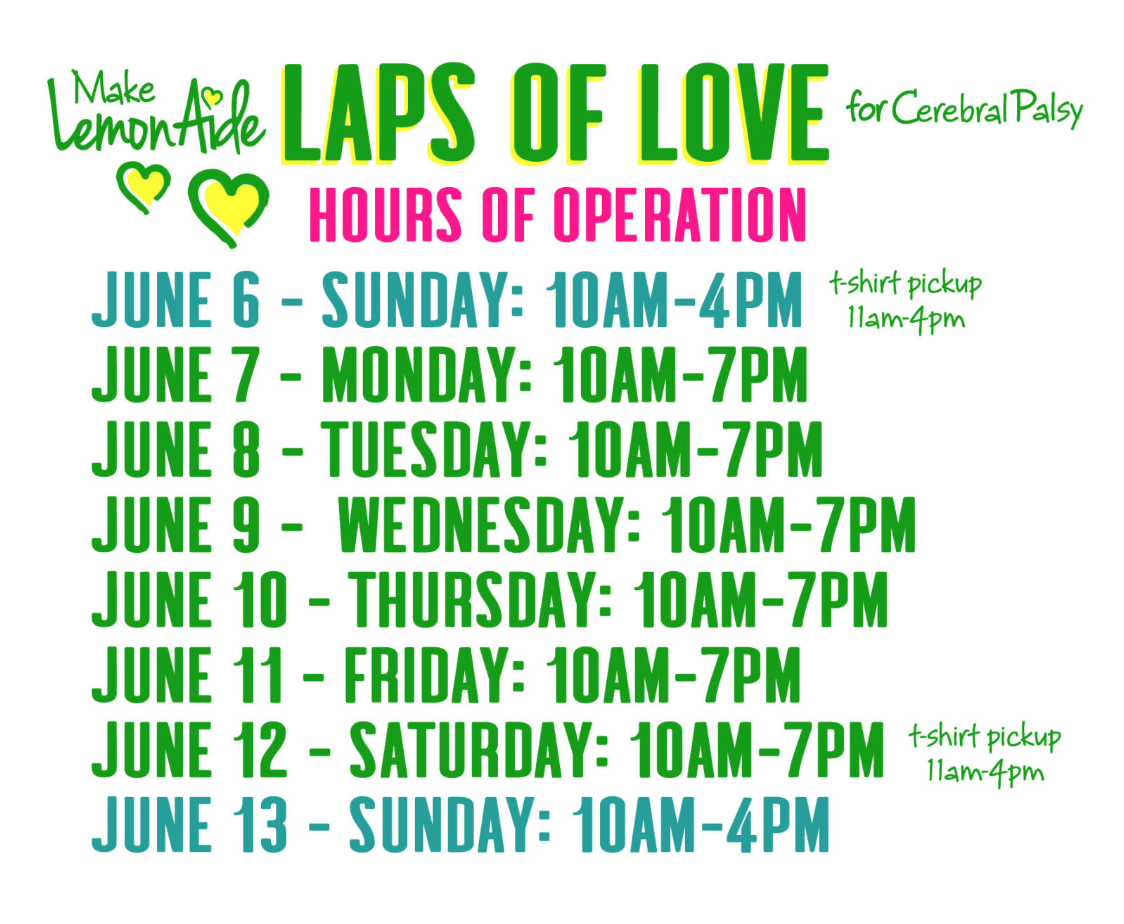 Laps of Love is a week-long event