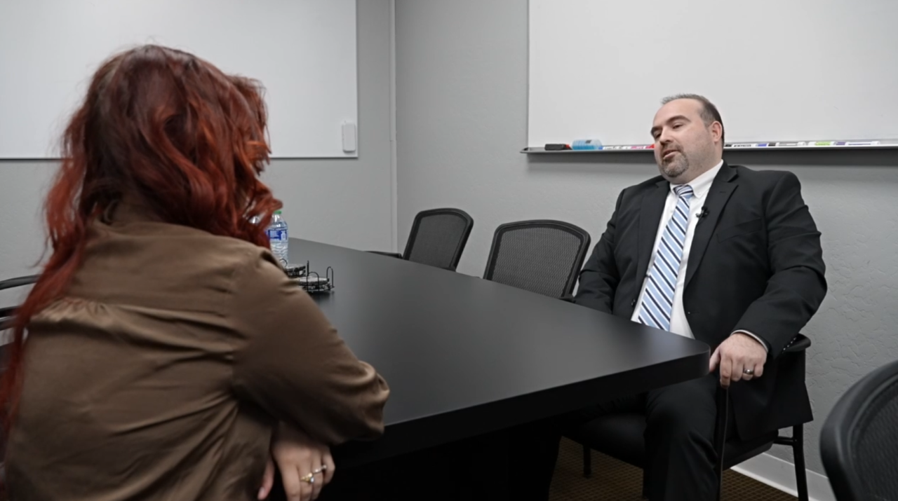 Neighborhood News Reporter Ruby Rivera interviewing Diego Viramontes, new City Manager of McFarland