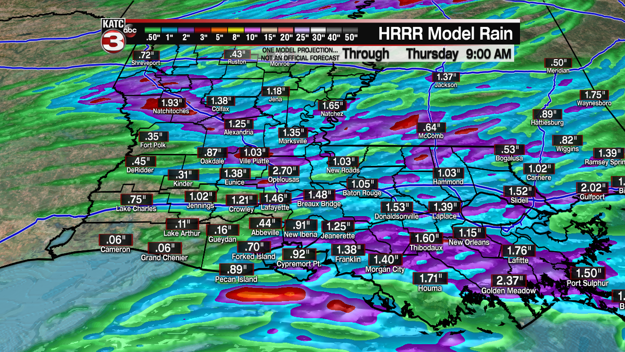 Extended HRRR Accumulation Acadiana.png