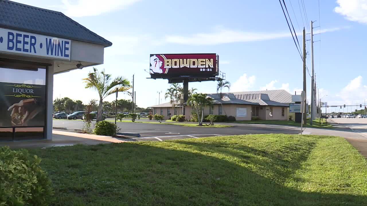 Electronic billboard pays tribute to Bobby Bowden in Port St. Lucie, Aug. 12, 2021