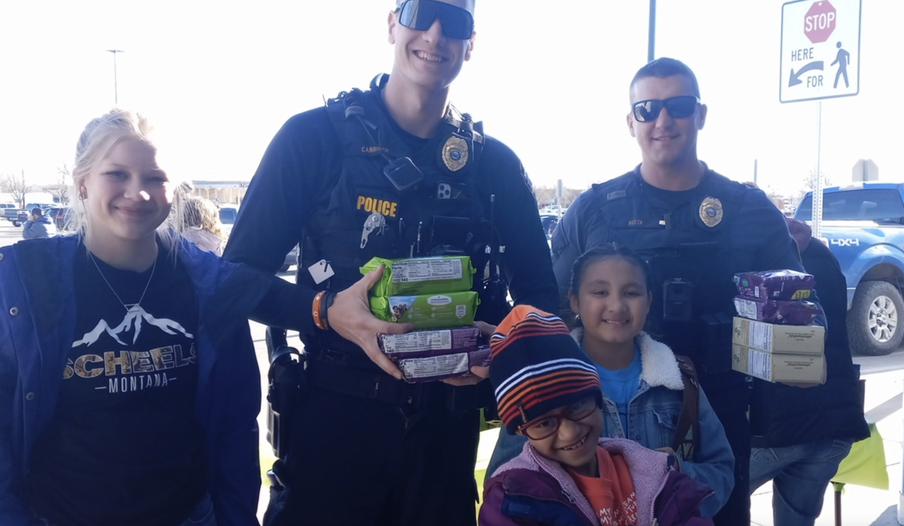 Troop with Billings Police Officers