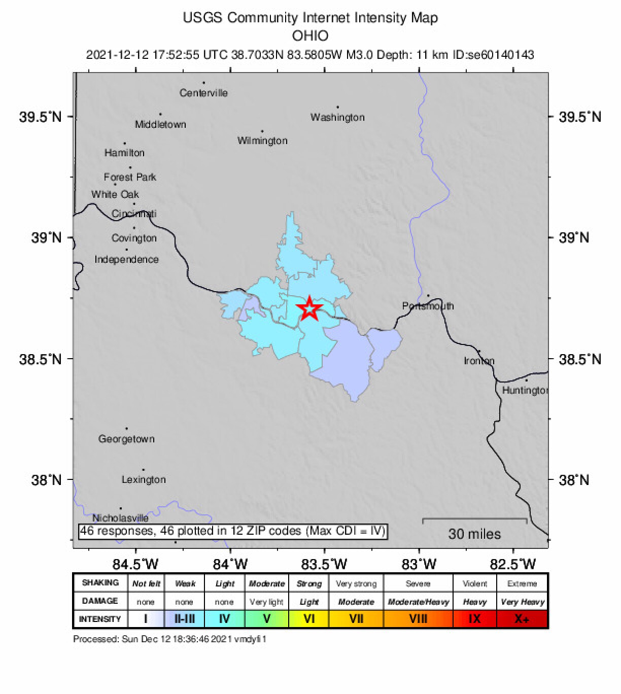 Magnitude 3.0 earthquake felt in northern Kentucky