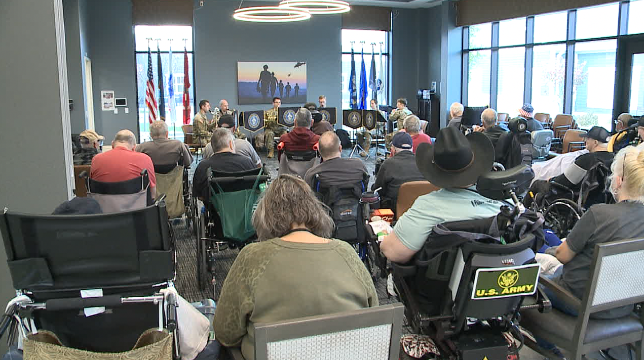 Belmont Armory 126th Army Band Woodwind Ensemble performs for veterans in Grand Rapids