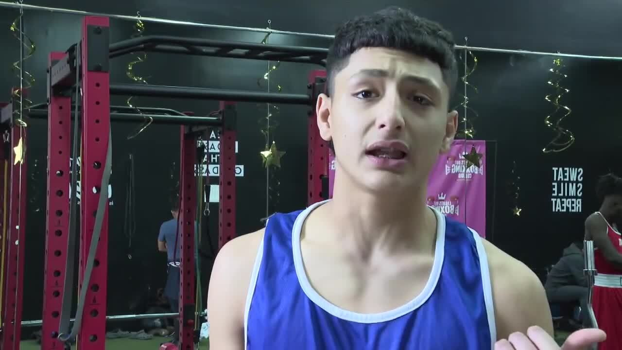 Jensen Perez is a 16-year-old boxer who traveled an hour from home to participate in the tournament. Jan. 20, 2024