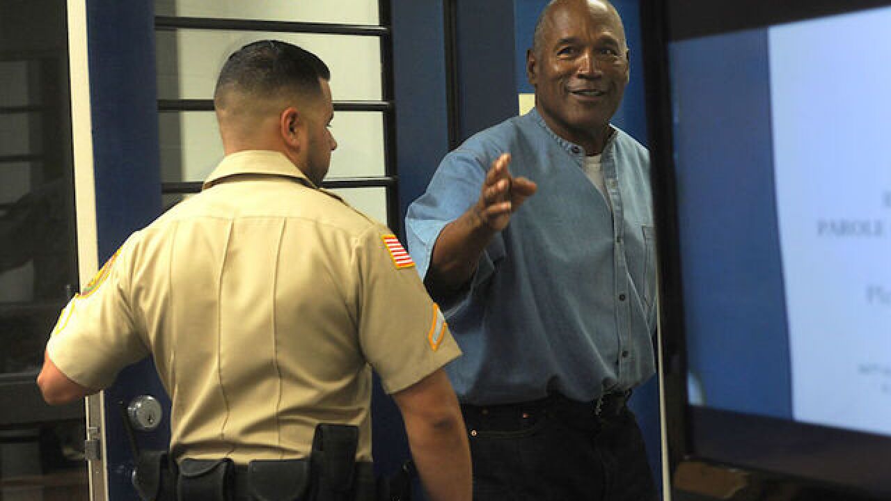 O.J. Simpson walks out of prison after 9 years