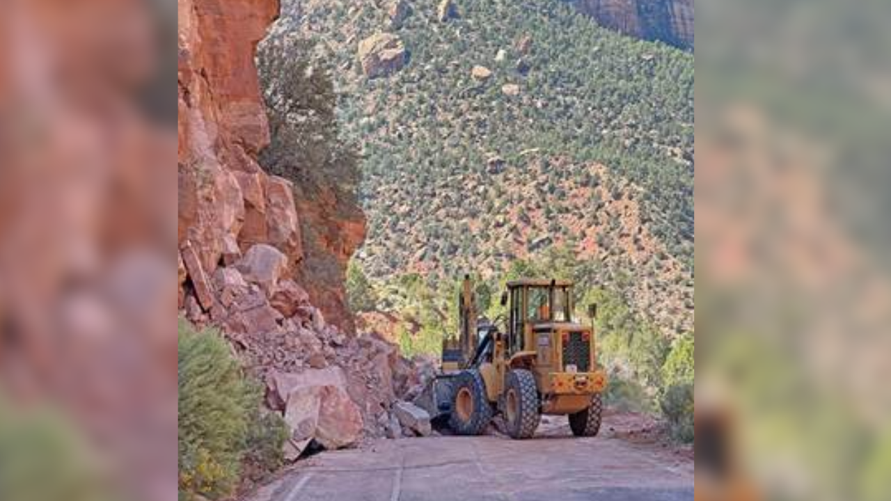 Zion National Park rockfall clean up