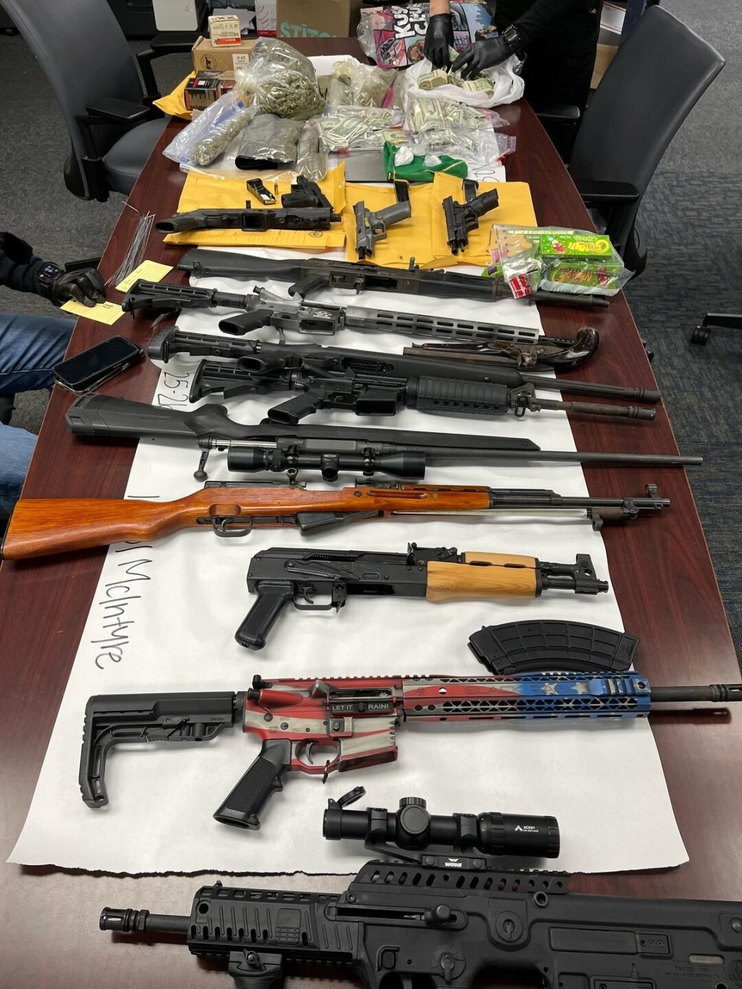 Recent drug bust also nets guns and money